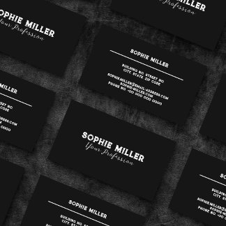 professional black and white minimal elegant business card