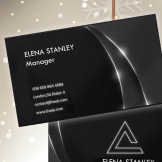 Professional Black and White Minimalist  Business Card
