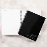 Professional Black and White Monogram Initial Planner<br><div class="desc">Stay organised in style with this professional monogram initial notebook. Featuring a clean, minimalist design and a bold monogram on the cover, this notebook is perfect for professionals, students, or anyone who values personalised stationery. Its high-quality pages are ideal for jotting down notes, ideas, or to-do lists, making it both...</div>