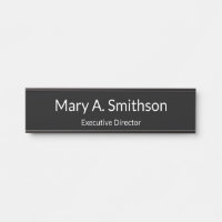 Professional Black and White Name Job Title Office