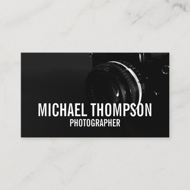 Professional Black and White Photography Business Card (Front)