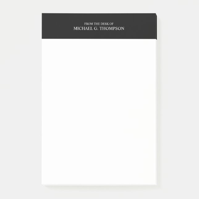 Professional Black and White Post-it Notes (Front)