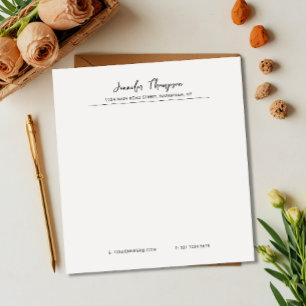 Professional Black and White Script Business Notepad