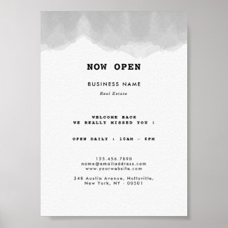 Professional Black and White Watercolor Business Poster