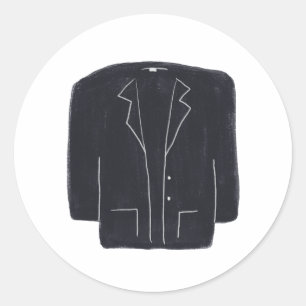 Professional Black Blazer Jacket Fashion Gift Classic Round Sticker