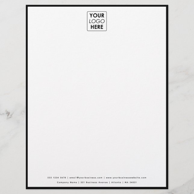 Professional Black Border Business Logo Letterhead (Front)