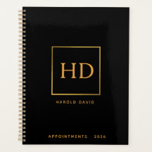Professional Black Business Planner Personalized