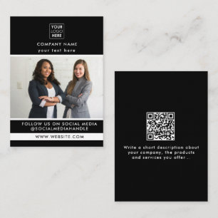 Professional Black Business Promotional Photo  Card