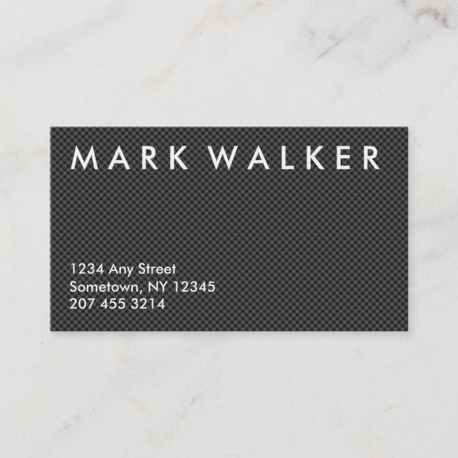 Professional black carbon fibre business card (Front)