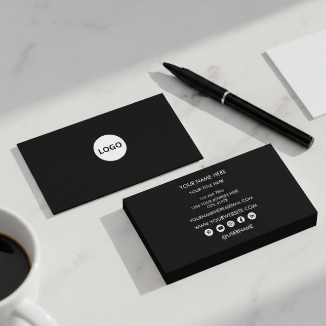 Professional Black Circle Logo Modern Business Card (Professional Black Circle Logo Modern Business Card Template)