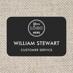 Professional Black Custom Logo Employee Staff Name Tag