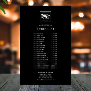 Professional Black Custom Logo Price Service List  Flyer