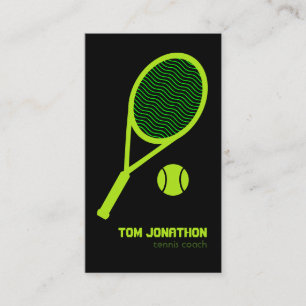 professional Black fluorescent yellow tennis ball Business Card