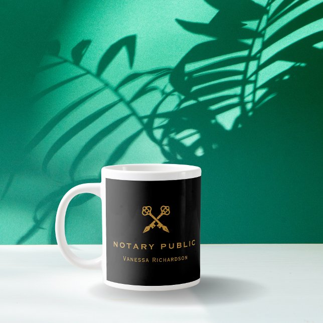 Professional Black & Gold Cross Key Pens Name Large Coffee Mug (Creator Uploaded)