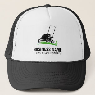Professional Black Green Lawn Care & Landscaping Trucker Hat