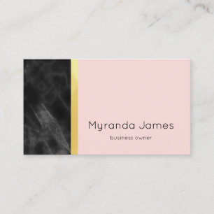 Professional Black Marble and Minimal Blush Pink Business Card