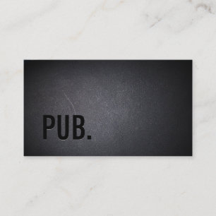 Professional Black Minimalist Pub  Business Card