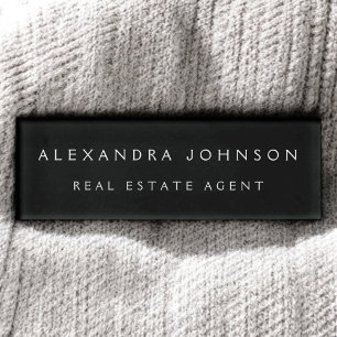 Professional Black Modern Business Name Tag