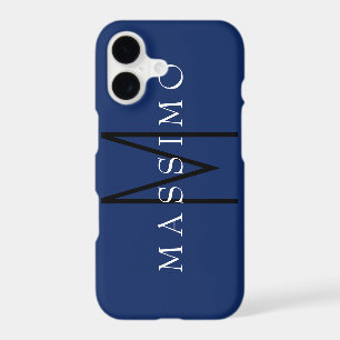 Professional Black Monogram Blue Your Name