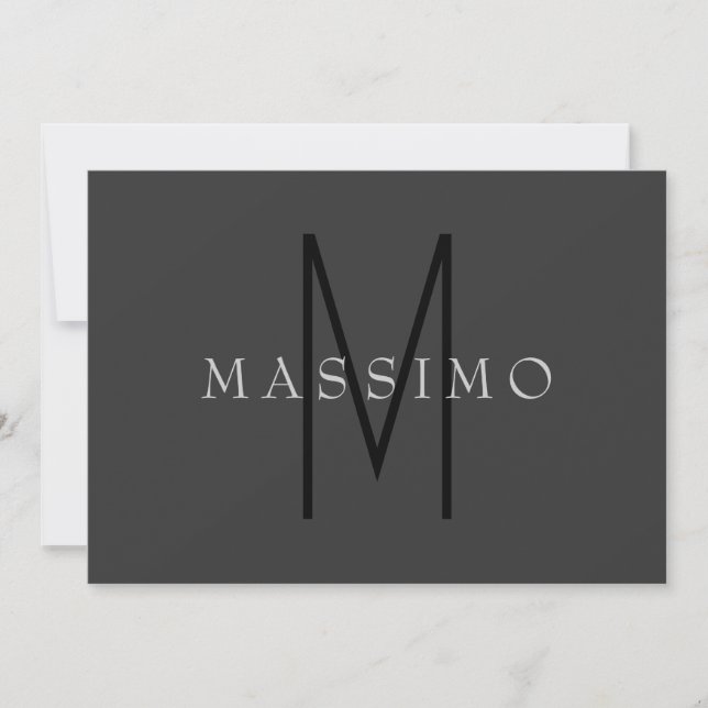 Professional Black Monogram Grey Your Name (Front)
