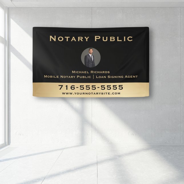 Professional Black Notary Round Photo Marketing Banner (Creator Uploaded)