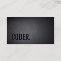 Professional Black Out Coder Business Card