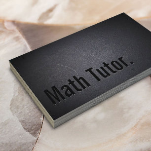 Professional Black Out Math Tutor Business Card