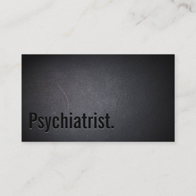 Professional Black Out Psychiatrist Business Card (Front)
