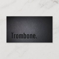 Professional Black Out Trombone Business Card