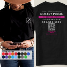 Professional Black Pink Notary Public Logo QR Code