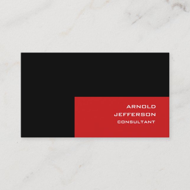 Professional Black Red Stripes Trendy Style Business Card (Front)