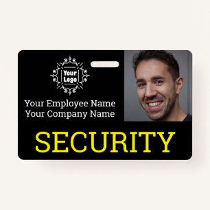 Professional Black Security Guard Photo ID ID Badge