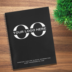 Professional Black White Company Brand Notebook