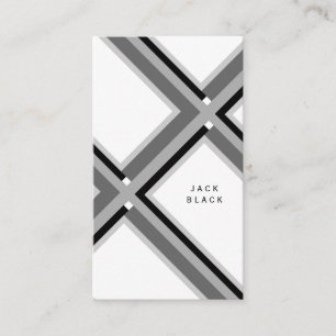 Professional Black white elegant geometric lines Business Card