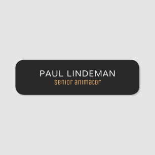 Professional Black & White Identity Classic  Name Tag