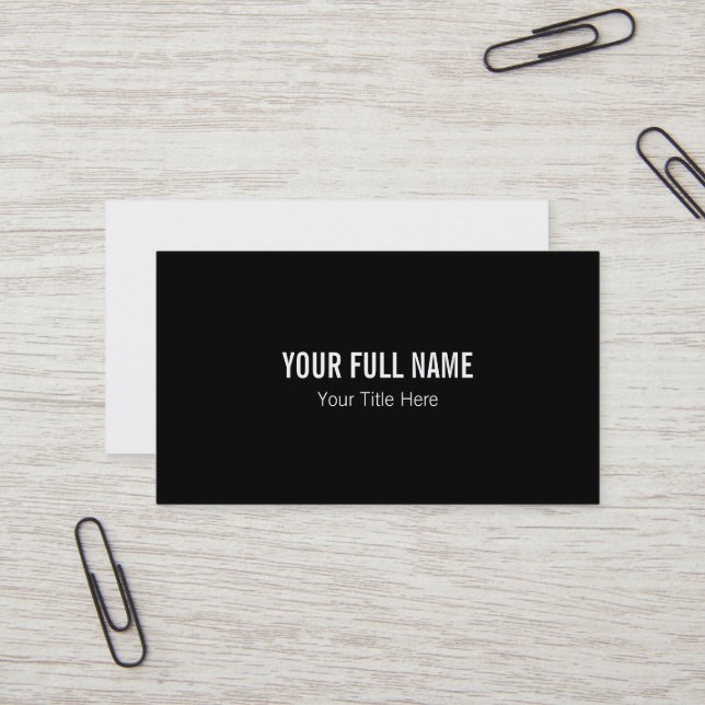Professional Black & White Minimalist Business Card (Front/Back In Situ)
