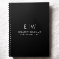 Professional Black White Monogram Business Initial