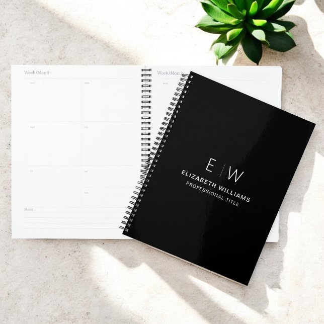 Professional Black White Monogram Business Initial Planner (Creator Uploaded)