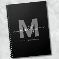 Professional Black White Monogram Initial