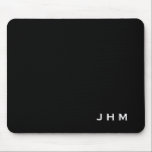 Professional Black & White Monogram Initials Mouse Pad<br><div class="desc">Personalised mousepad features a simple minimalist monogrammed design in a modern black and white colour palette. Custom monogram initials presented in simple modern font in the lower right hand corner. A stylish modern personalised mouse pad for your your home office, work space area, or an elegant office gift. This stylish...</div>