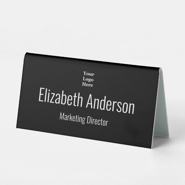 Professional Black White Name Job Title Your Logo (Front)