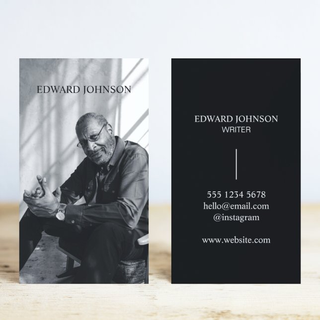 Professional Black & White Photo Business Card (Creator Uploaded)