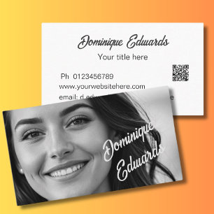 Professional Black White Photo Social Media Business Card