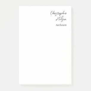 Professional Black White Plain Architect Thick Post-it Notes