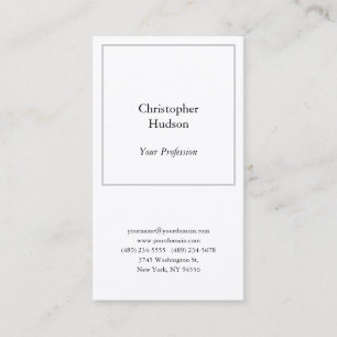 Professional Black & White Plain Premium Silk Business Card