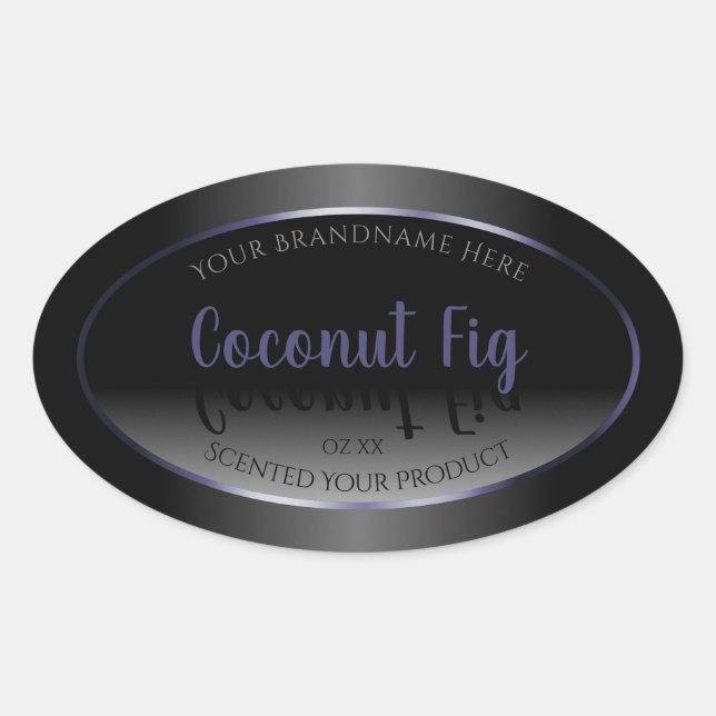 Professional Black White Product Labels Blue Frame (Front)