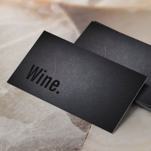 Professional Black Wine Minimalist Sommelier Business Card