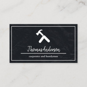 Professional Blackboard Grain Rustic Carpentry Business Card