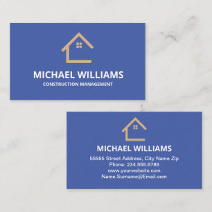 Professional Blue and White General Construction Business Card