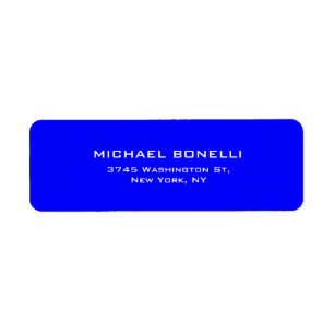 Professional Blue Colour Simple Plain Elegant Return Address Label
